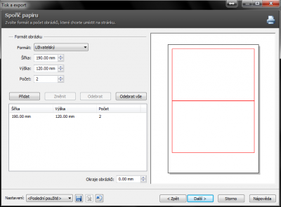 Nastavení obrázků co tiskneš