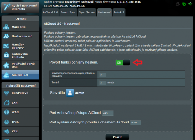 Zabezpečení přihlášení do Cloudu