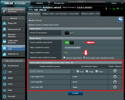 Konečné nastavení