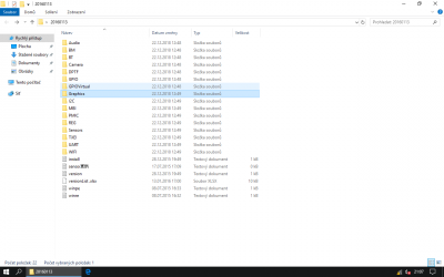 Složka s drivery stáhnutá ze stránek výrobce